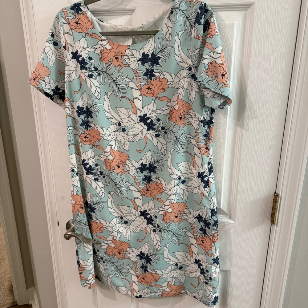 Molly Bracken Floral Short Sleeve Top - Mint and Coral